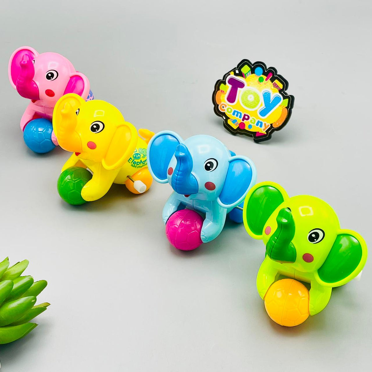 Friction Wind-up Elephant with Ball