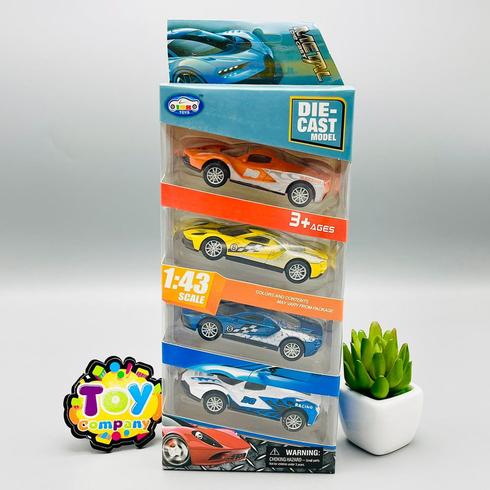 Diecast 1:43 Scale Pack of 4 Metal Cars