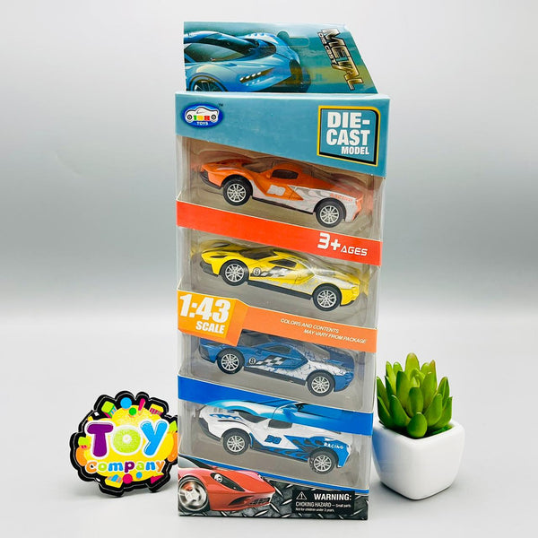 Diecast 1:43 Scale Pack of 4 Metal Cars