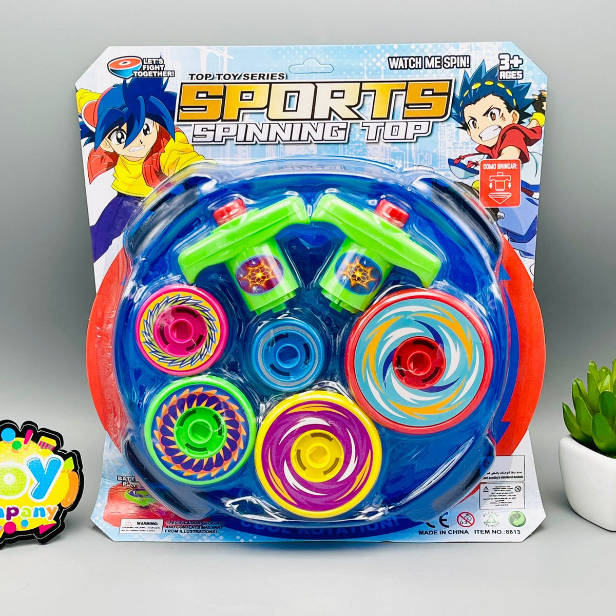 Colorful Spinning Top Set with Stadium