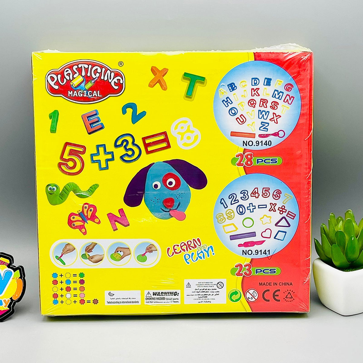 Plasticine Dough Set of 8 Cans with Numbers