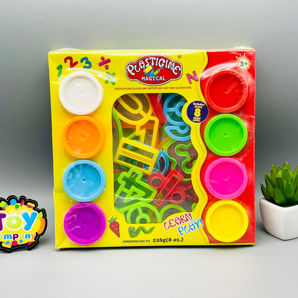 Plasticine Dough Set of 8 Cans with Numbers