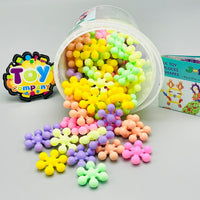 Colorful Flower Puzzle Blocks with Storage Box