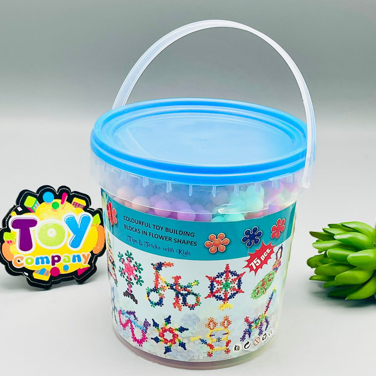 Colorful Flower Puzzle Blocks with Storage Box