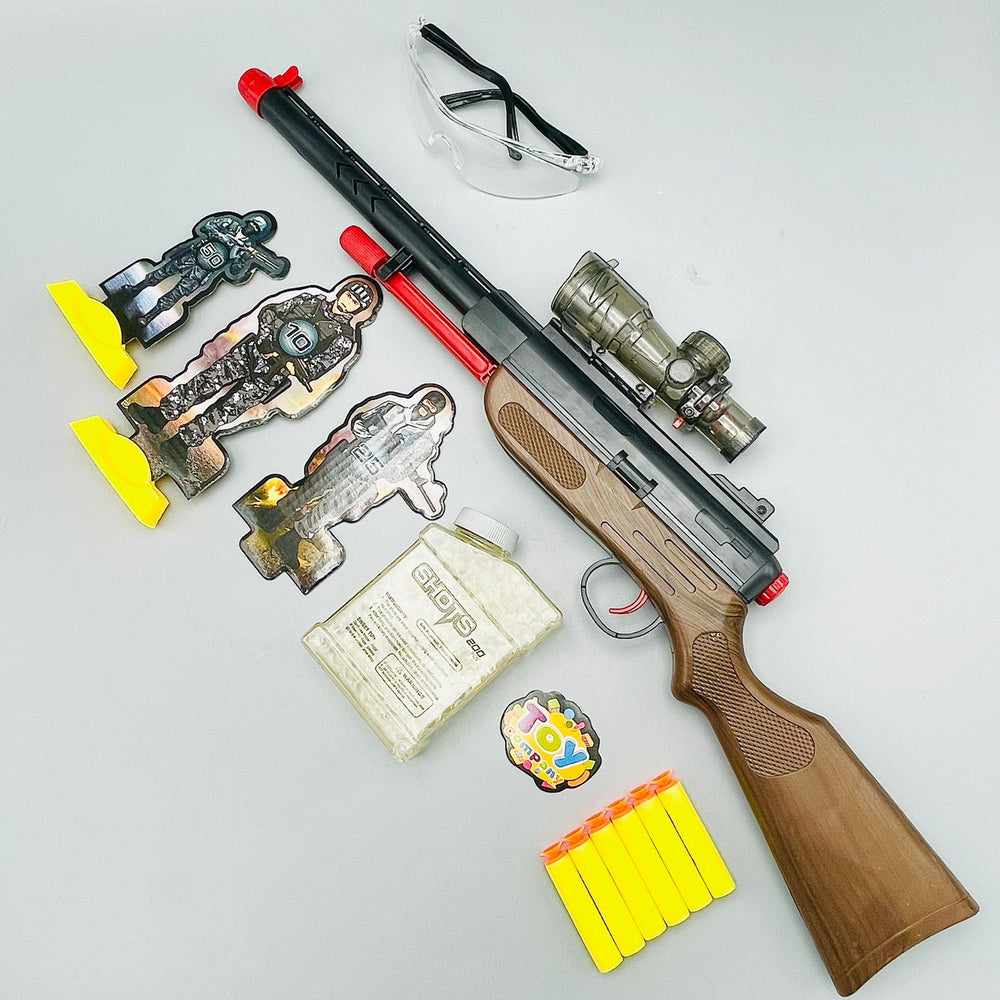 Dual-Mode Shot Gun with Water Crystal Bullets Soft Darts