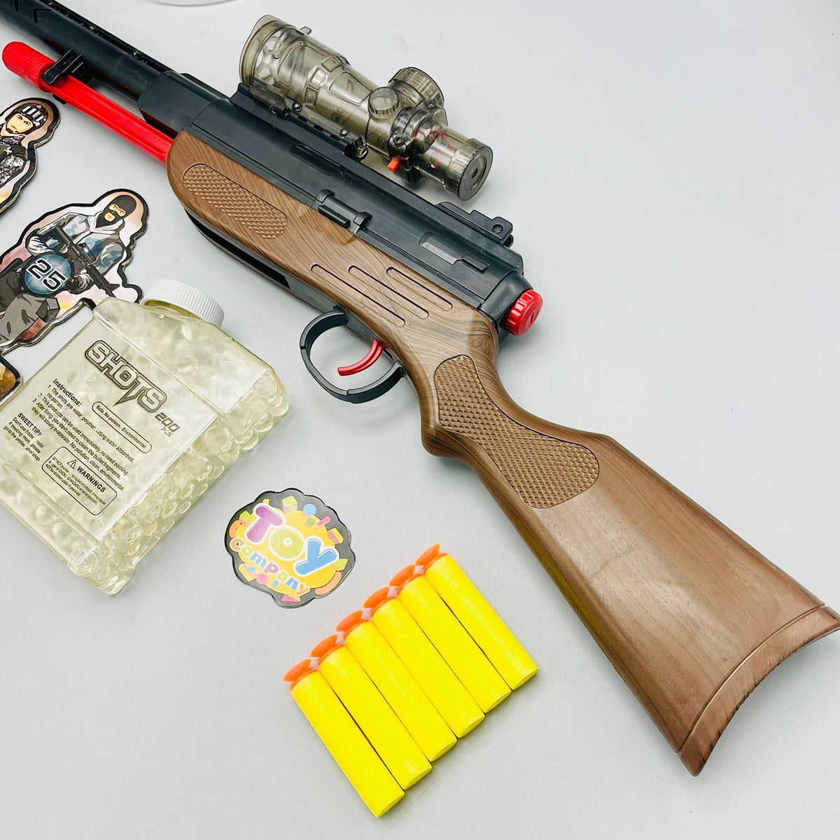 Dual-Mode Shot Gun with Water Crystal Bullets Soft Darts