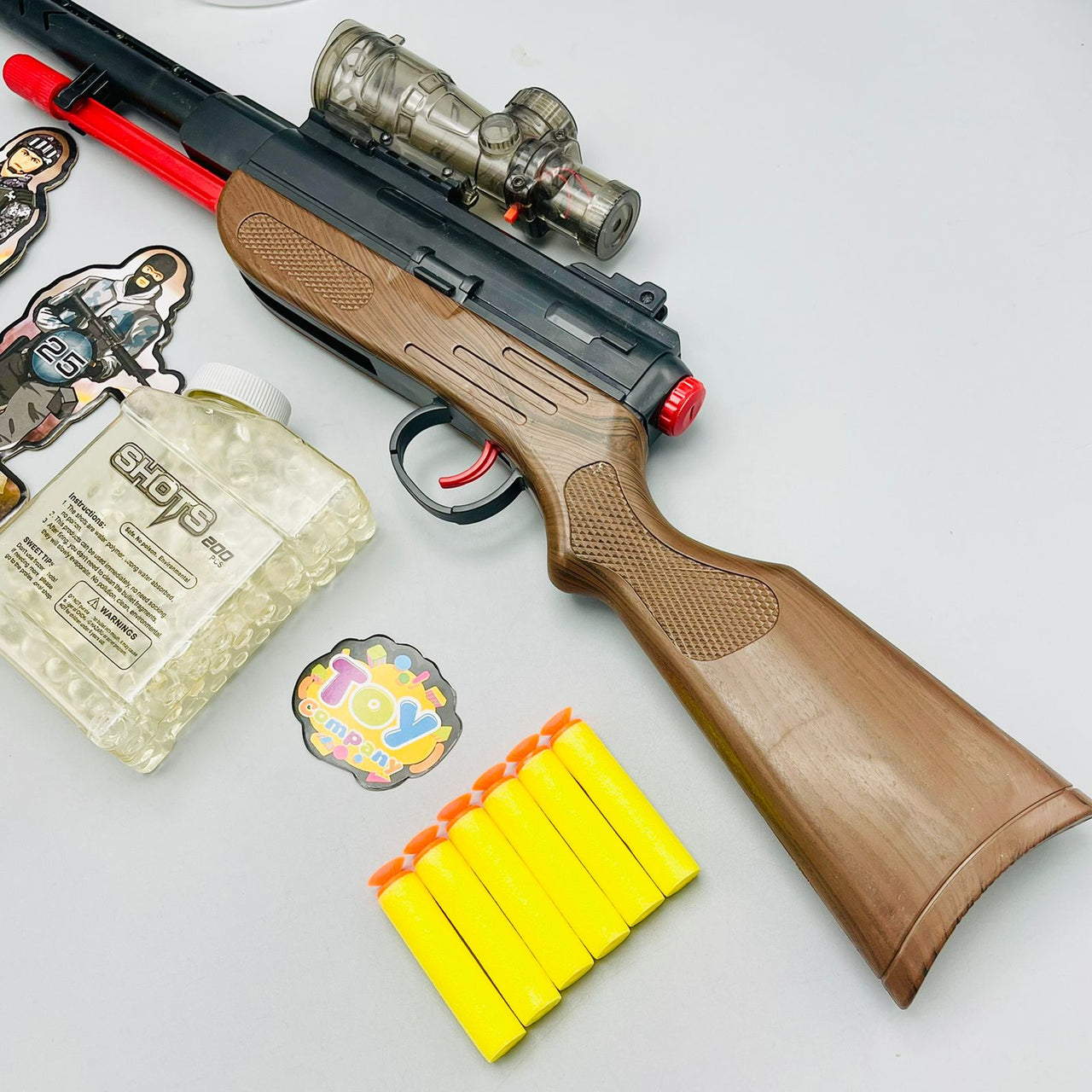 Dual-Mode Shot Gun with Water Crystal Bullets Soft Darts