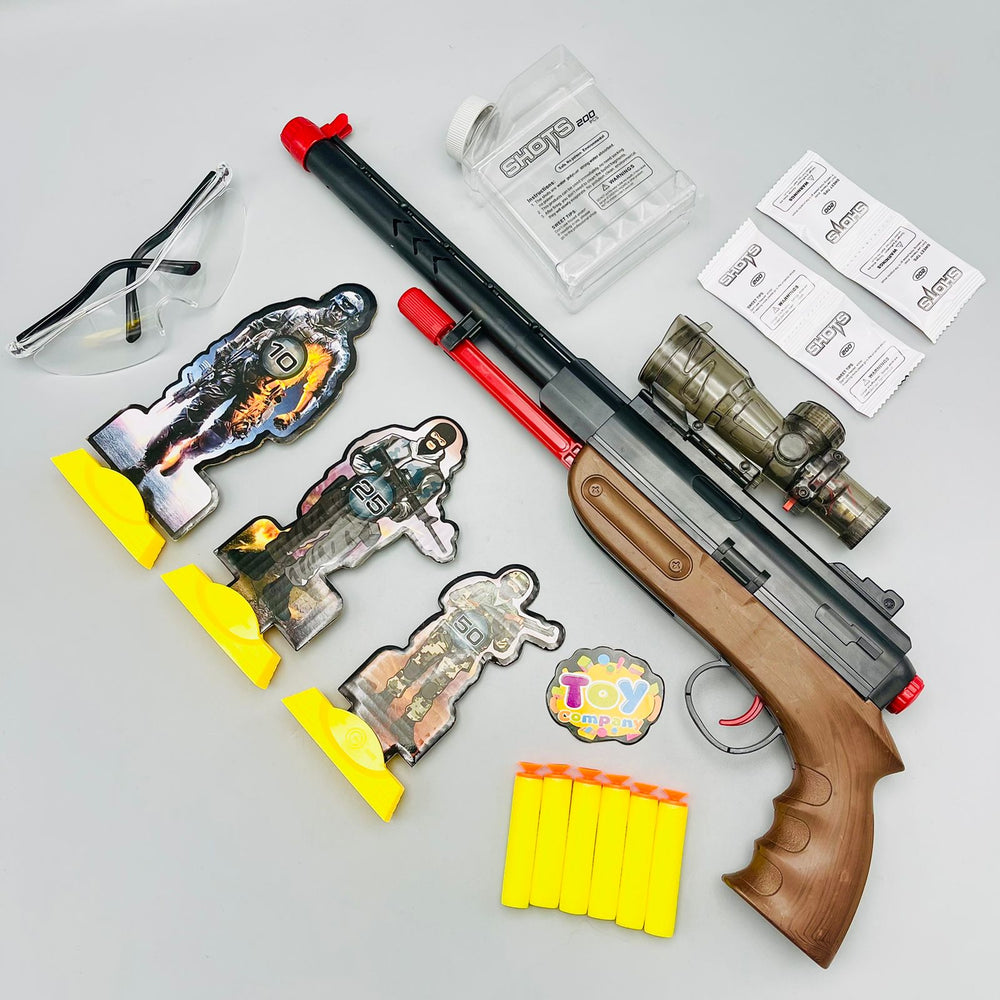 2-in-1 Shot Gun with Water Crystal Bullets & Soft Darts