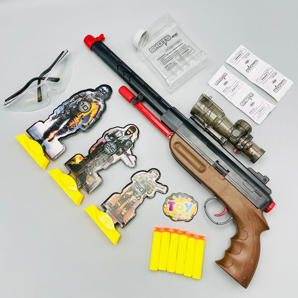 2-in-1 Shot Gun with Water Crystal Bullets & Soft Darts