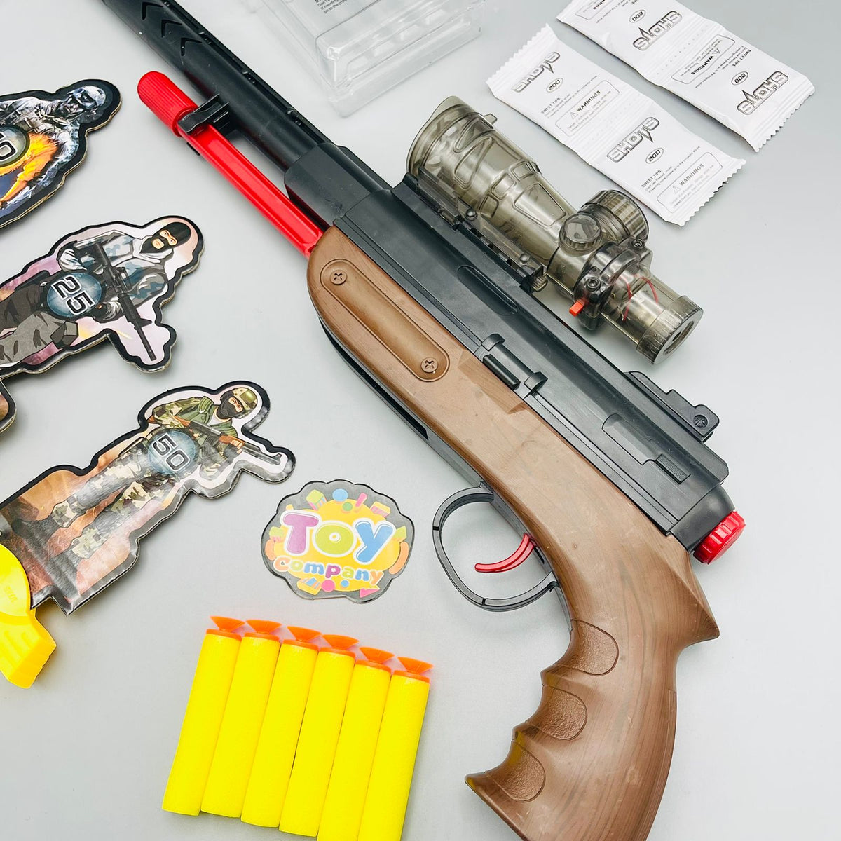 2-in-1 Shot Gun with Water Crystal Bullets & Soft Darts