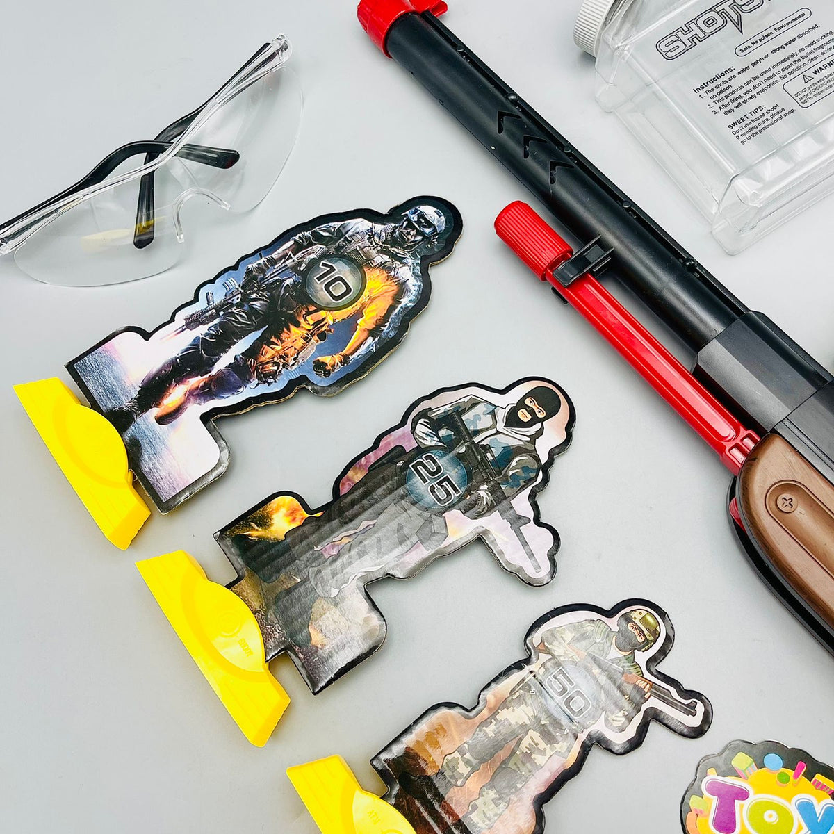 2-in-1 Shot Gun with Water Crystal Bullets & Soft Darts