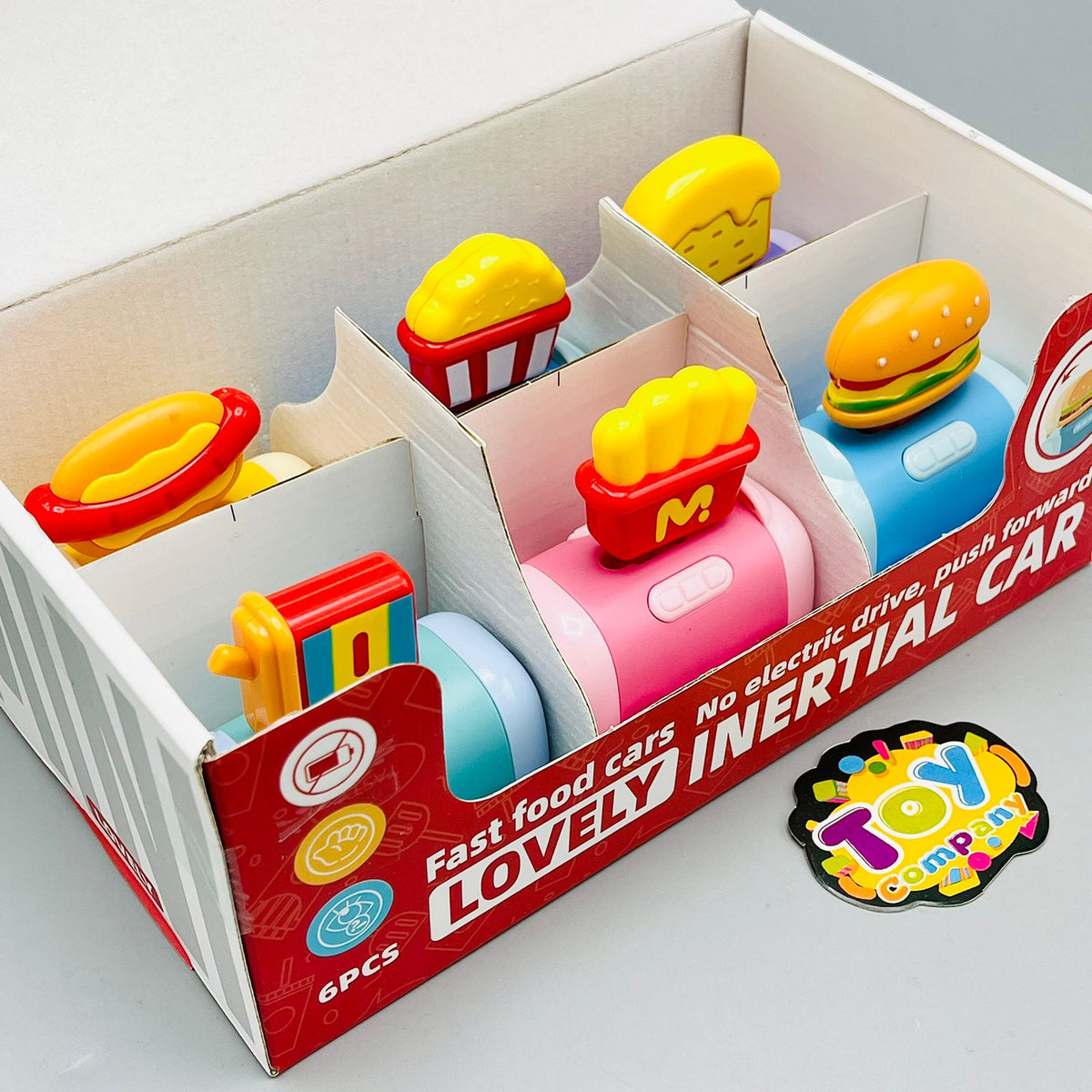 Premium Fast Food Friction Cars - Pack of 6