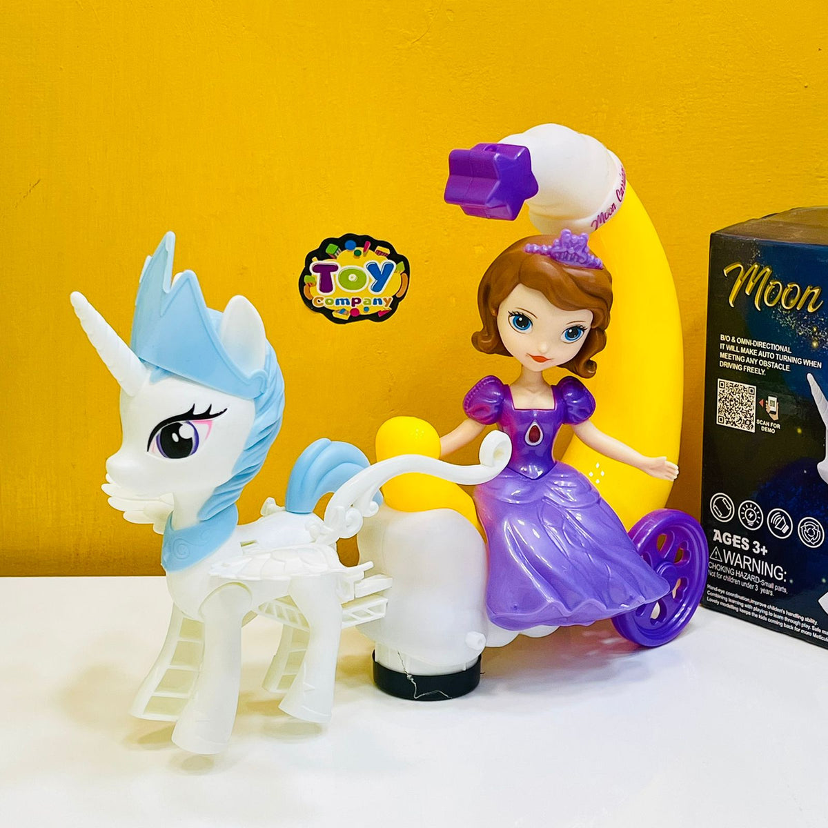 Princess Unicorn Moon Carriage with Light & Music
