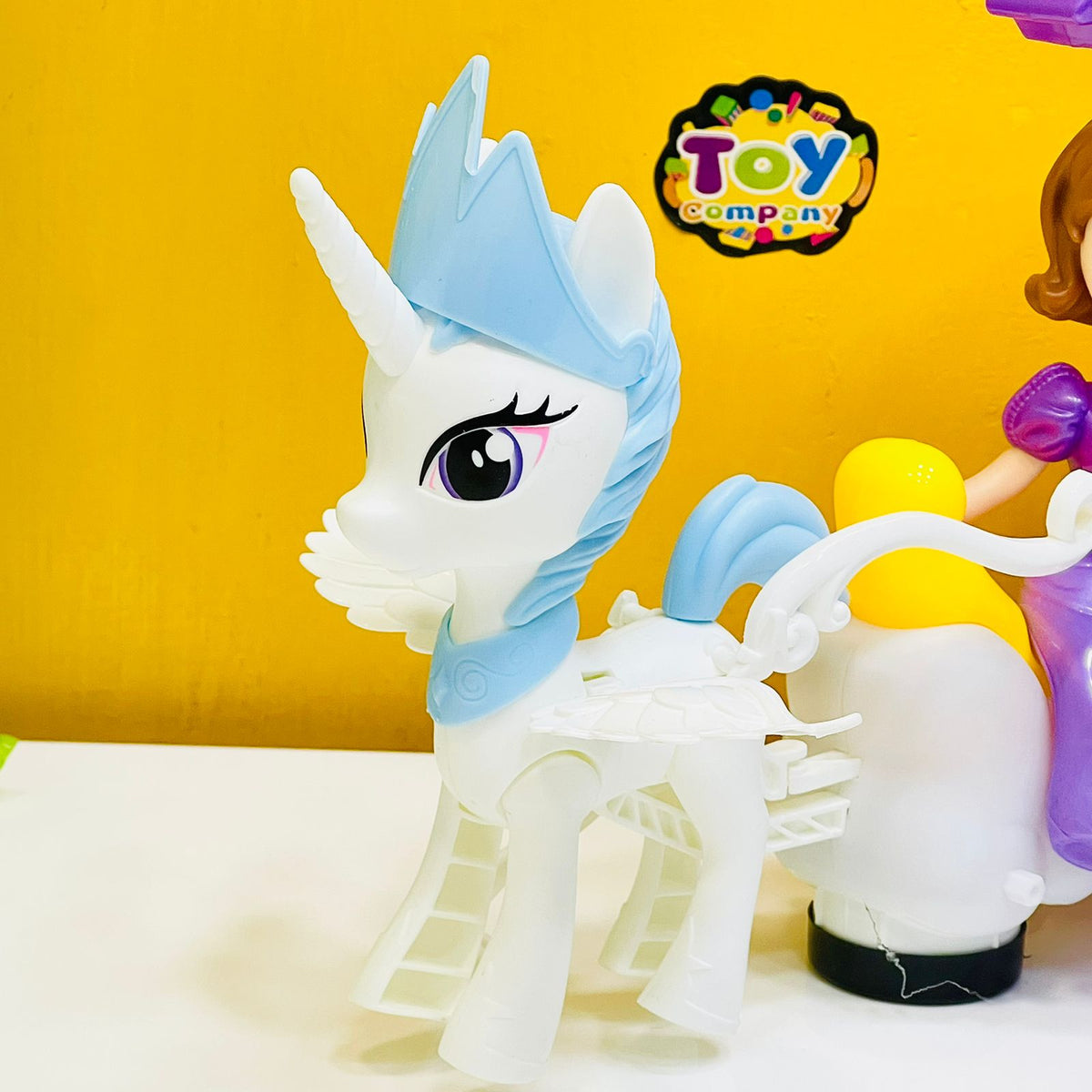 Princess Unicorn Moon Carriage with Light & Music