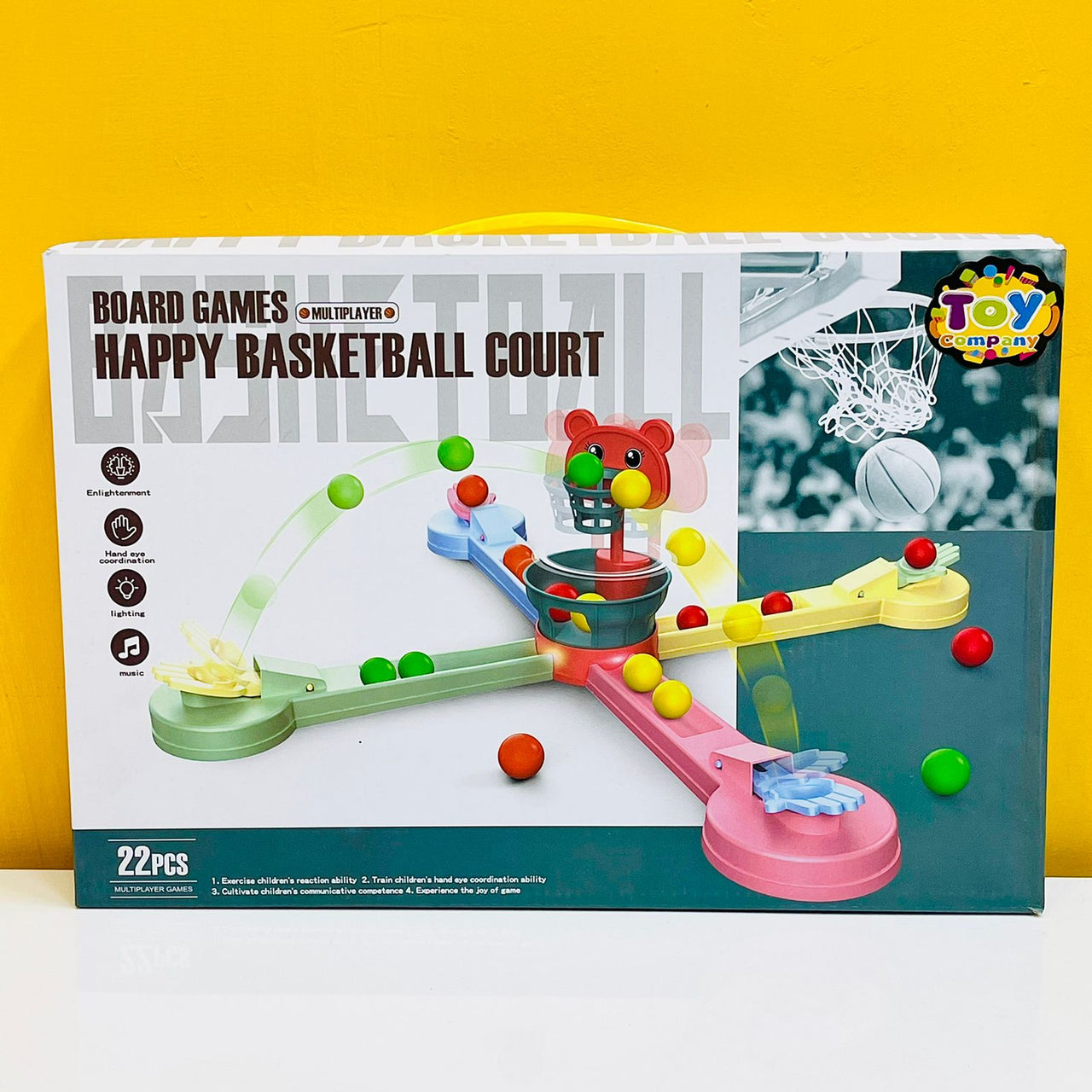 Table Top 4 Players Basketball Game with Moving Basket
