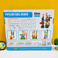 62Pcs Marble Run Pipeline Toys Set