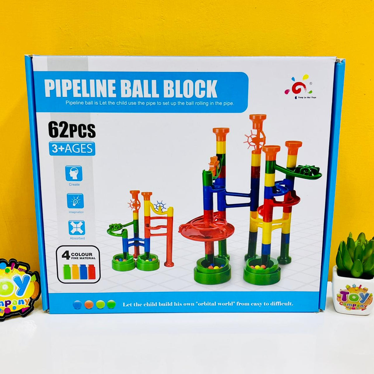 62Pcs Marble Run Pipeline Toys Set