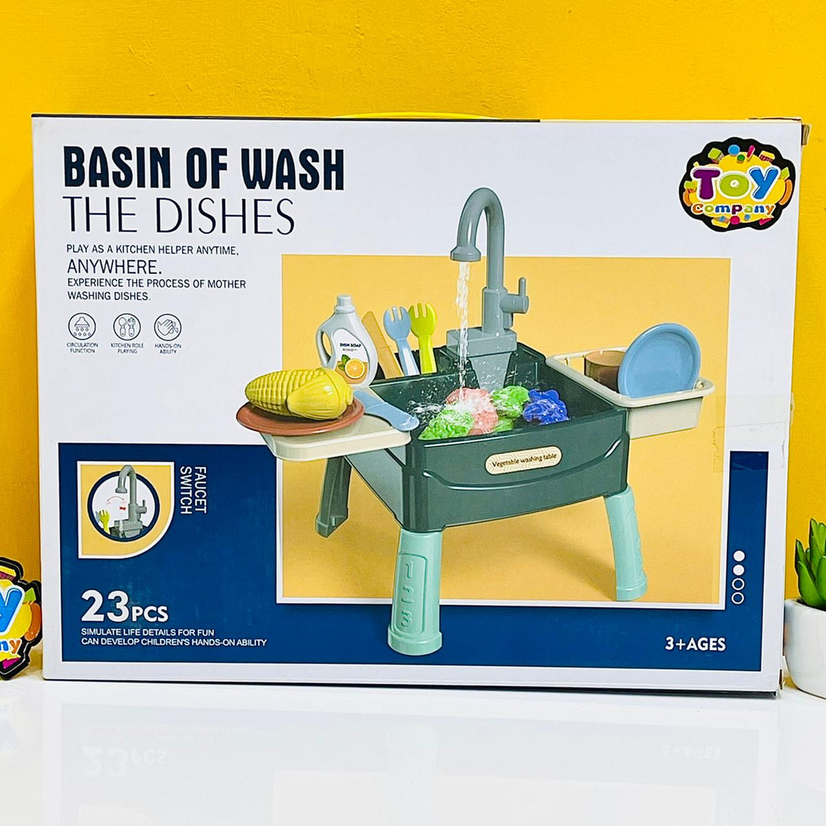 23Pcs Washing Vegetables Play Sink Table
