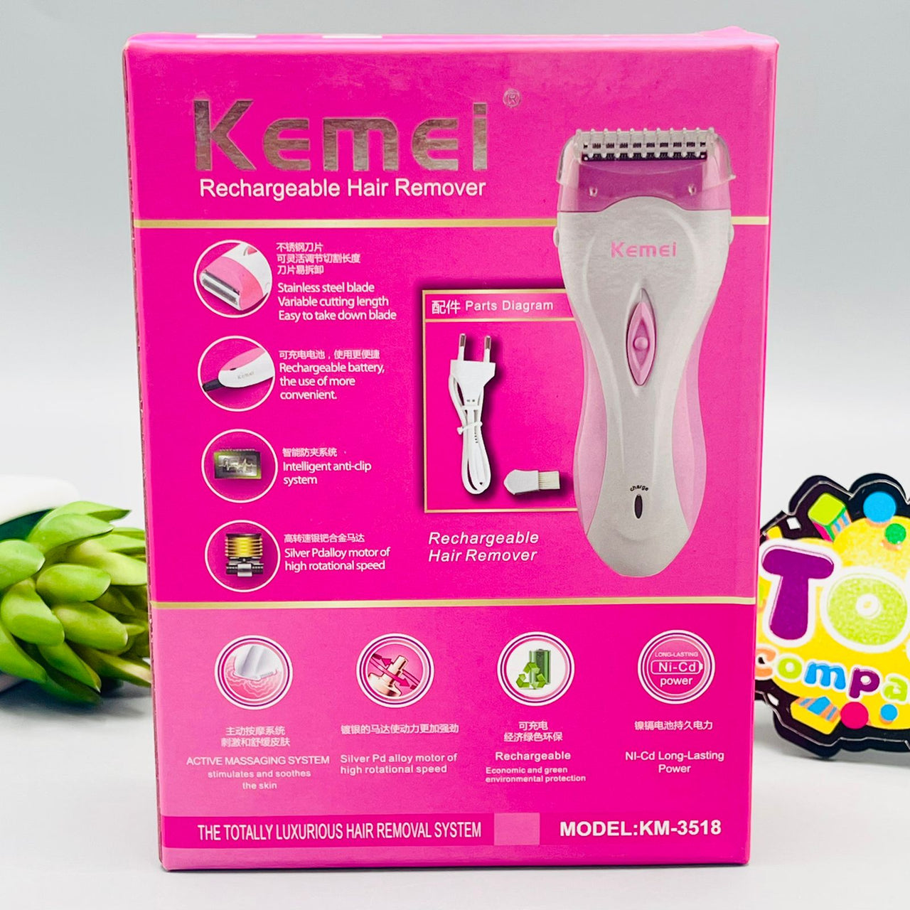 Kemei Rechargeable Hair Remover Shaver