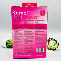 Kemei 3-in-1 Rechargeable Cordless Epilator Hair Remover