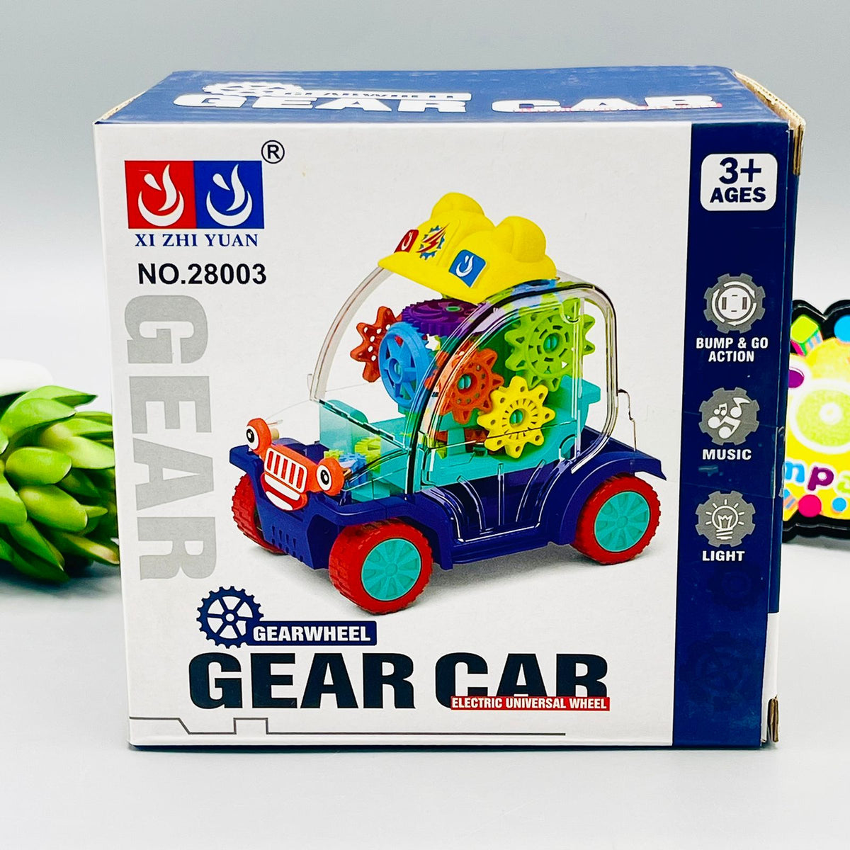 New Cartoon Gear Car with Lights & Sound