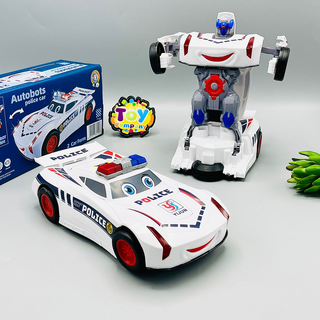2-in-1 Robot Transformer Police Car