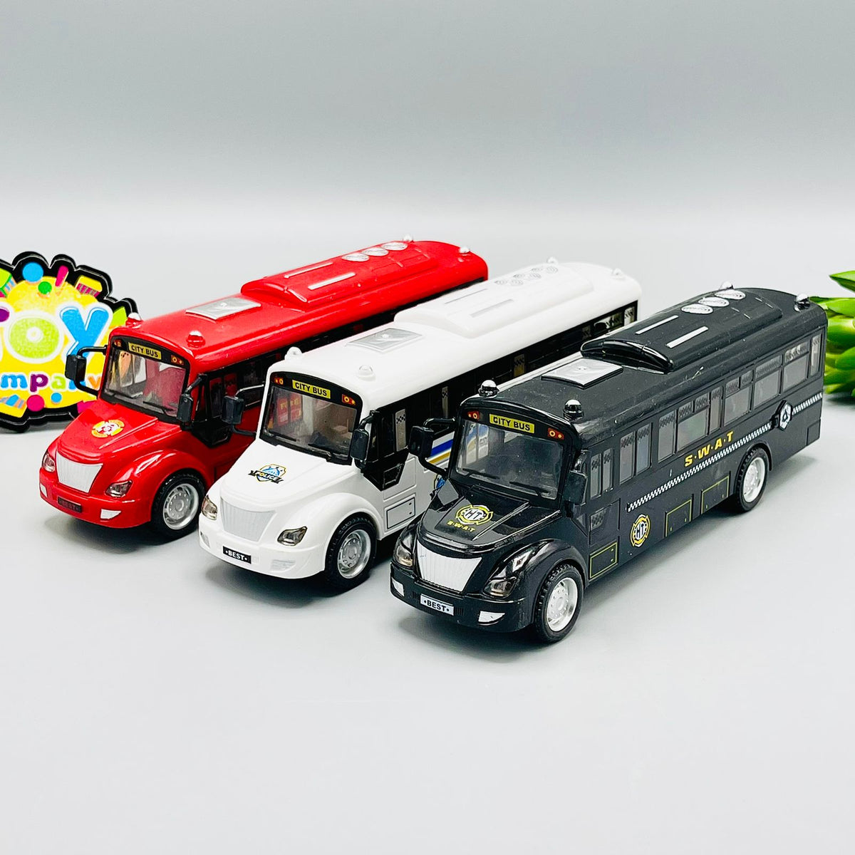 Friction Bus with Openable Door, Lights and Sound - Assortment