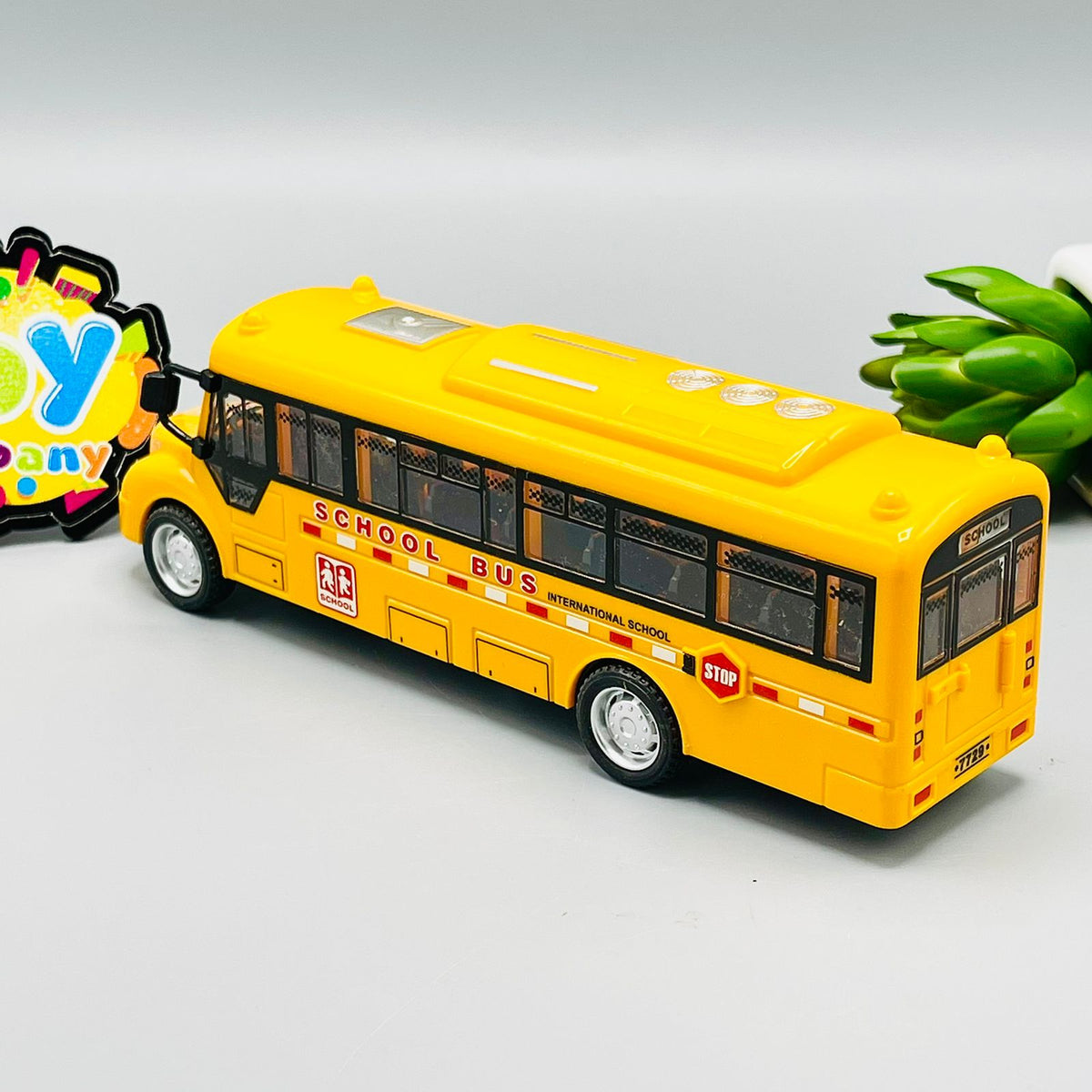 Friction School Bus with Openable Door Lights and Sound