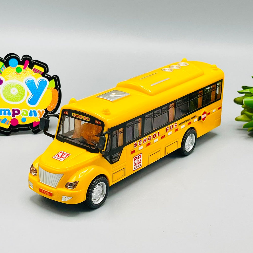 Friction School Bus with Openable Door Lights and Sound
