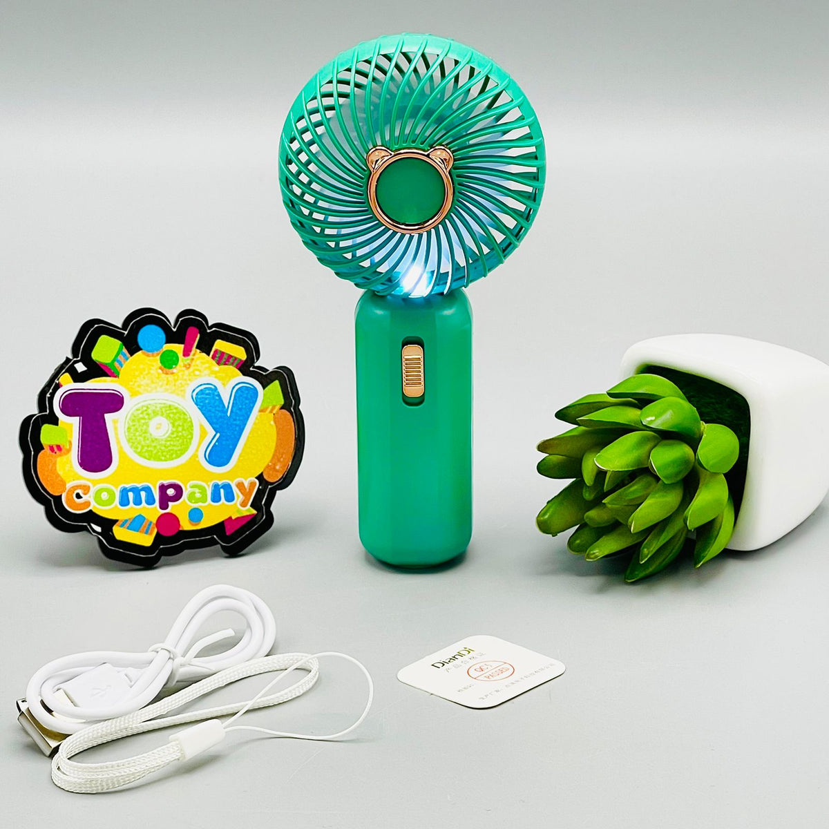 Rechargeable Handheld & Desktop Fan With Light