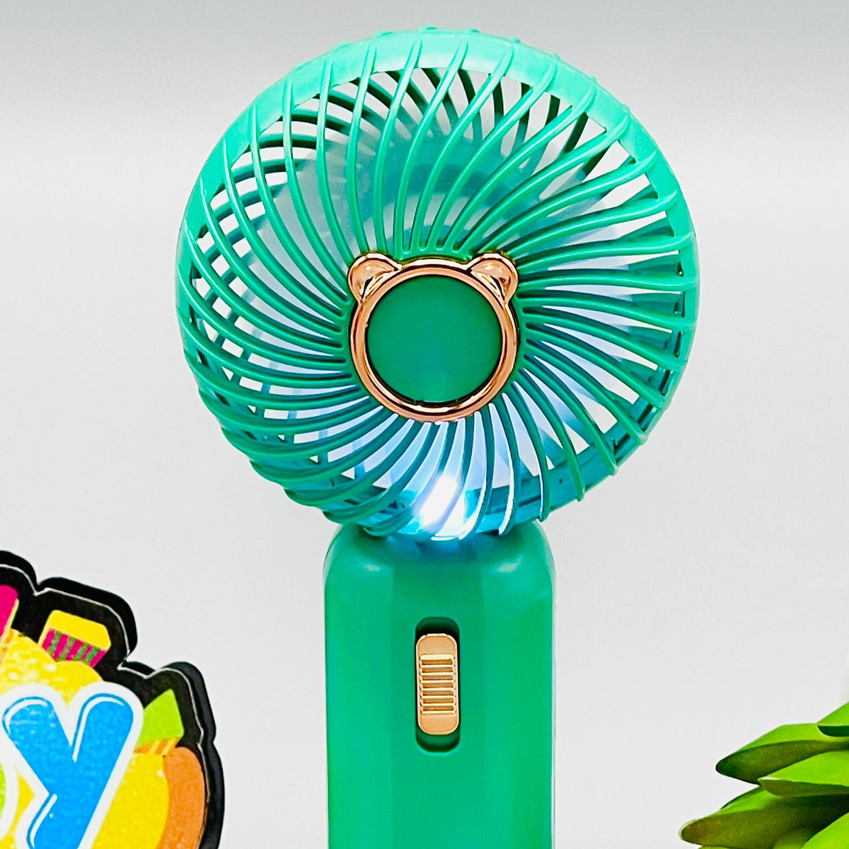 Rechargeable Handheld & Desktop Fan With Light