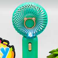 Rechargeable Handheld & Desktop Fan With Light