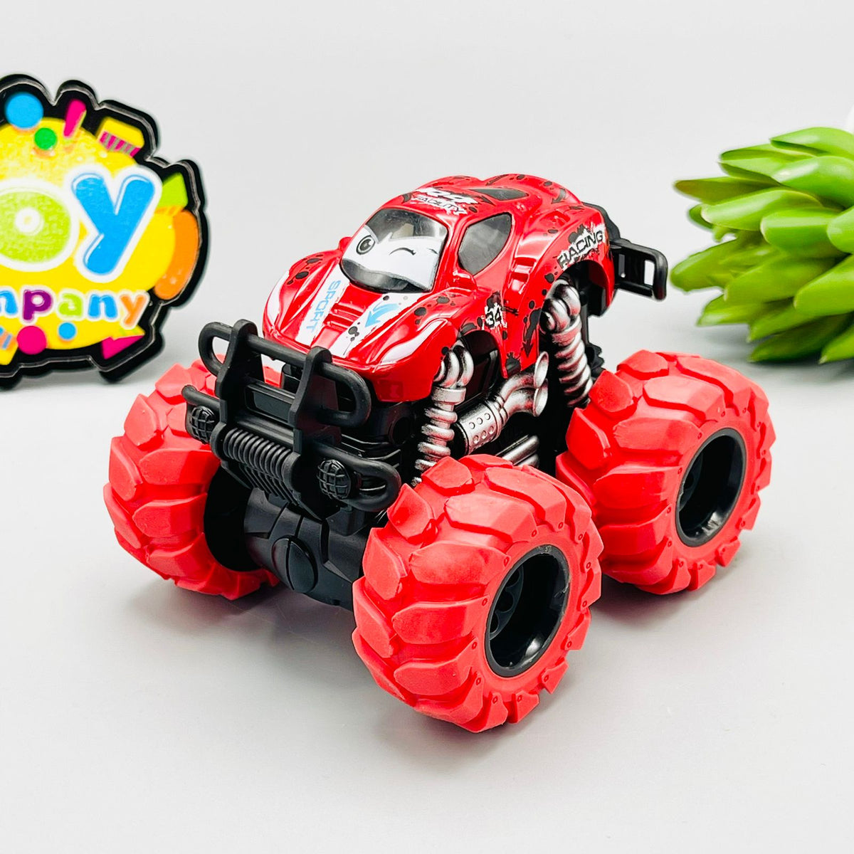 Diecast Friction Powered Big Wheels Car