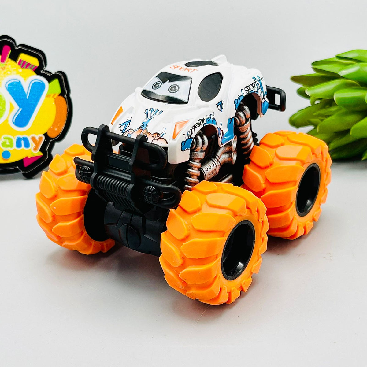 Diecast Friction Powered Big Wheels Car