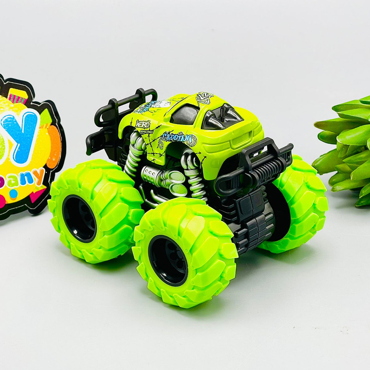 Diecast Friction Powered Big Wheels Car