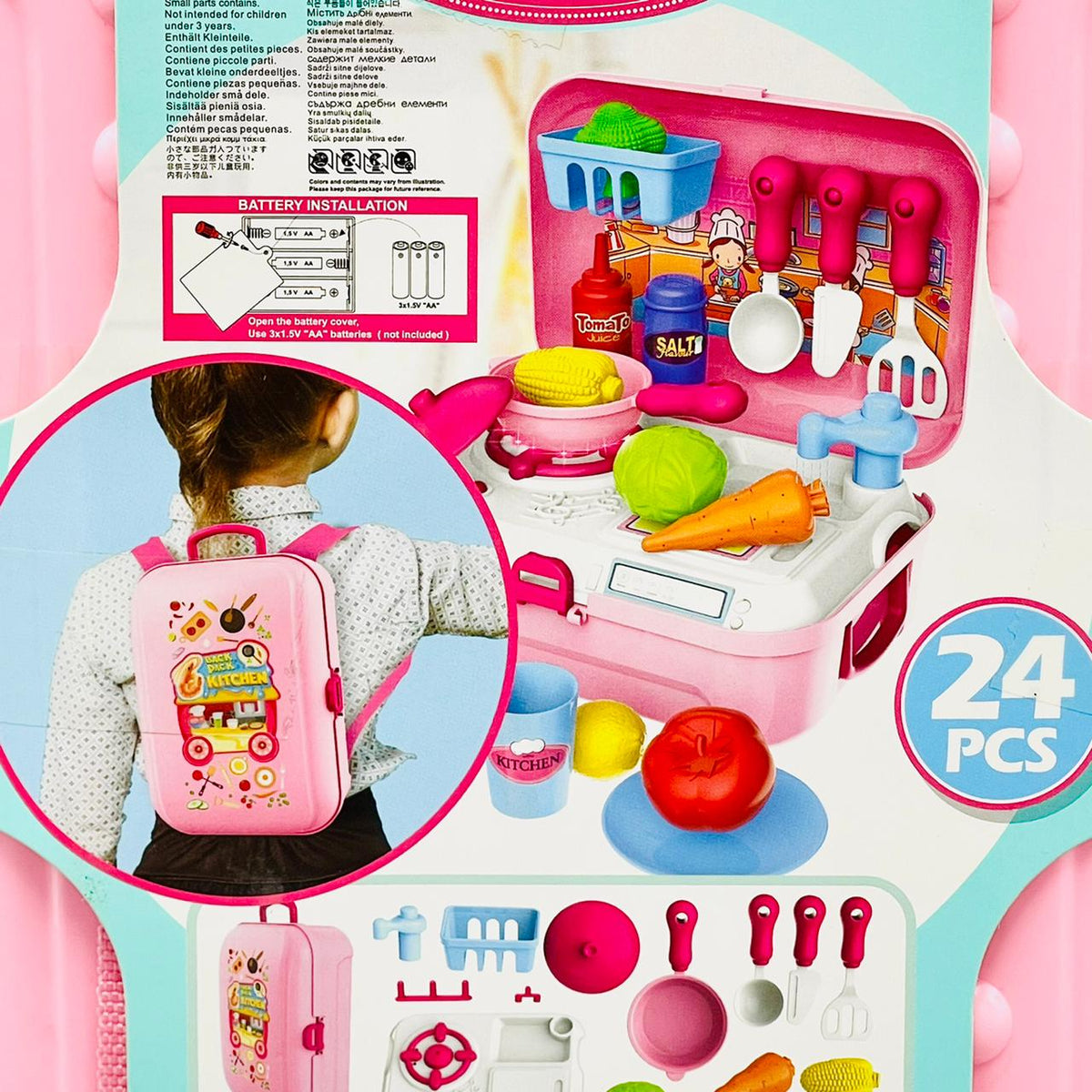 Kids Pretend Play Kitchen Back Pack