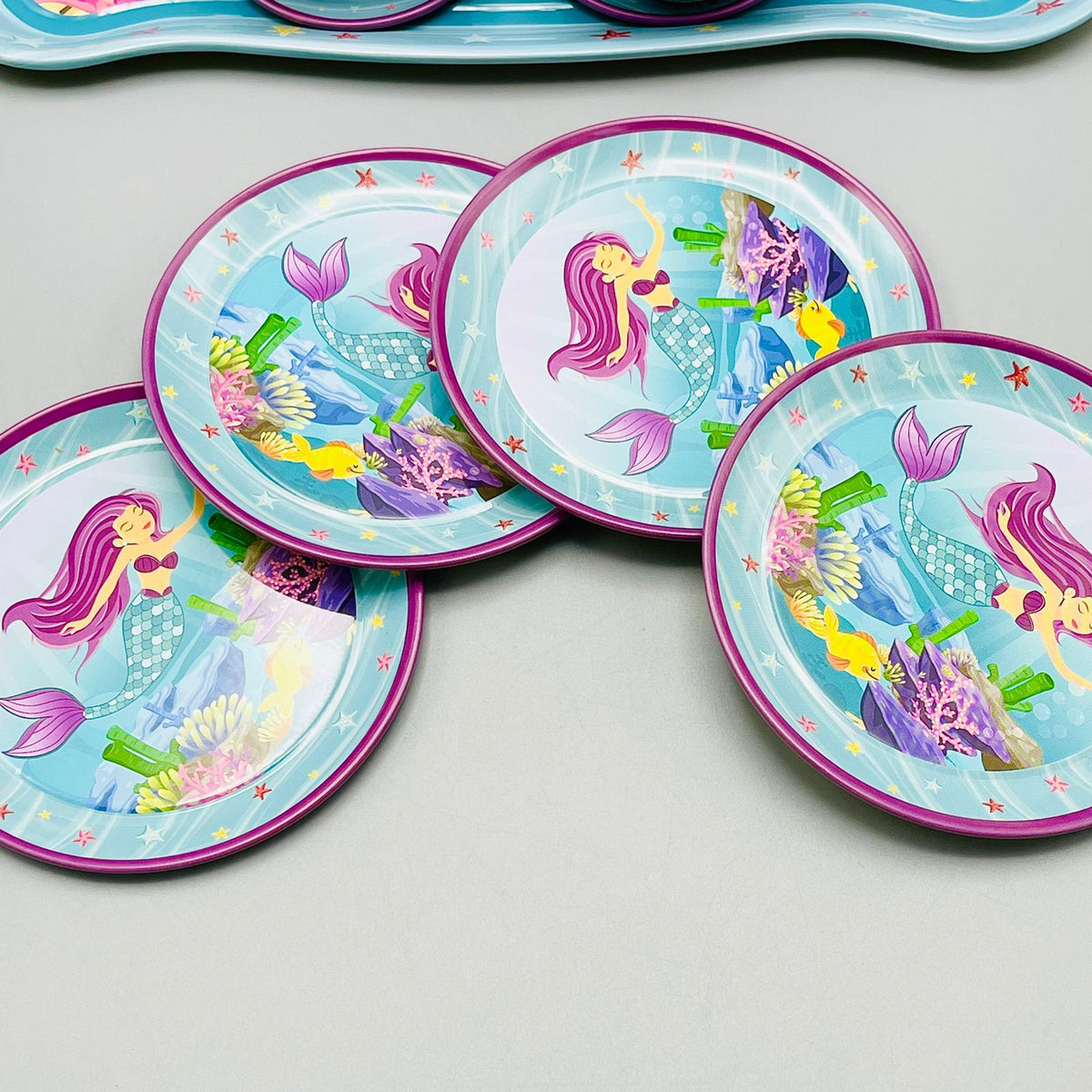 14Pcs Mermaid Metal Tea Party Set