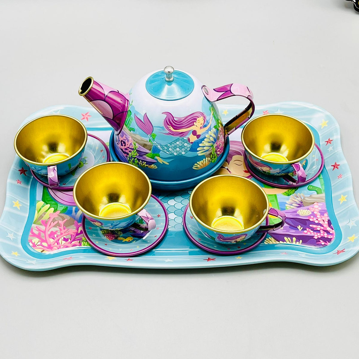 14Pcs Mermaid Metal Tea Party Set