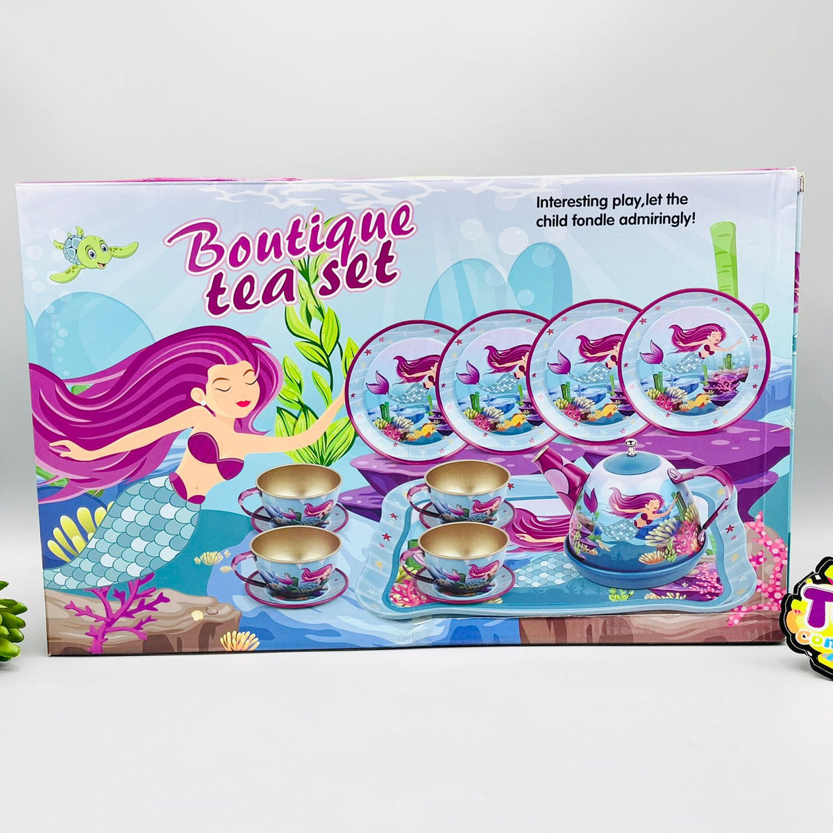 14Pcs Mermaid Metal Tea Party Set