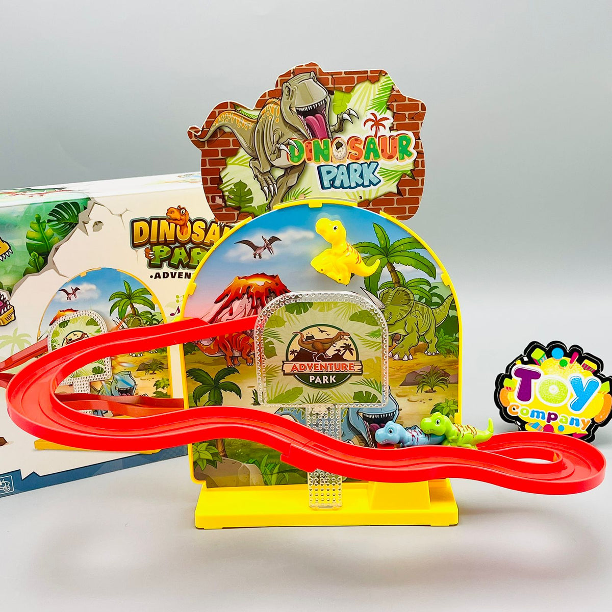 3D Dinosaur Chase & Race Track with Lights & Sound