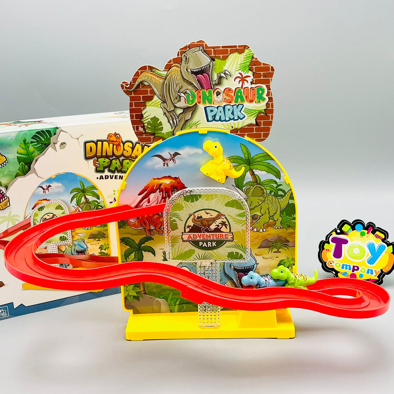 3D Dinosaur Chase & Race Track with Lights & Sound