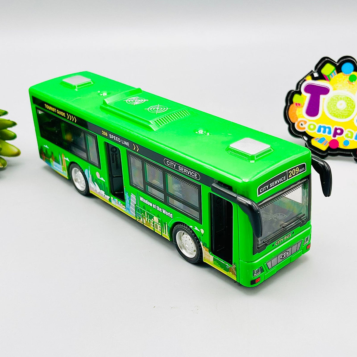 Friction City Bus with Openable Door, Lights and Sound - Assortment