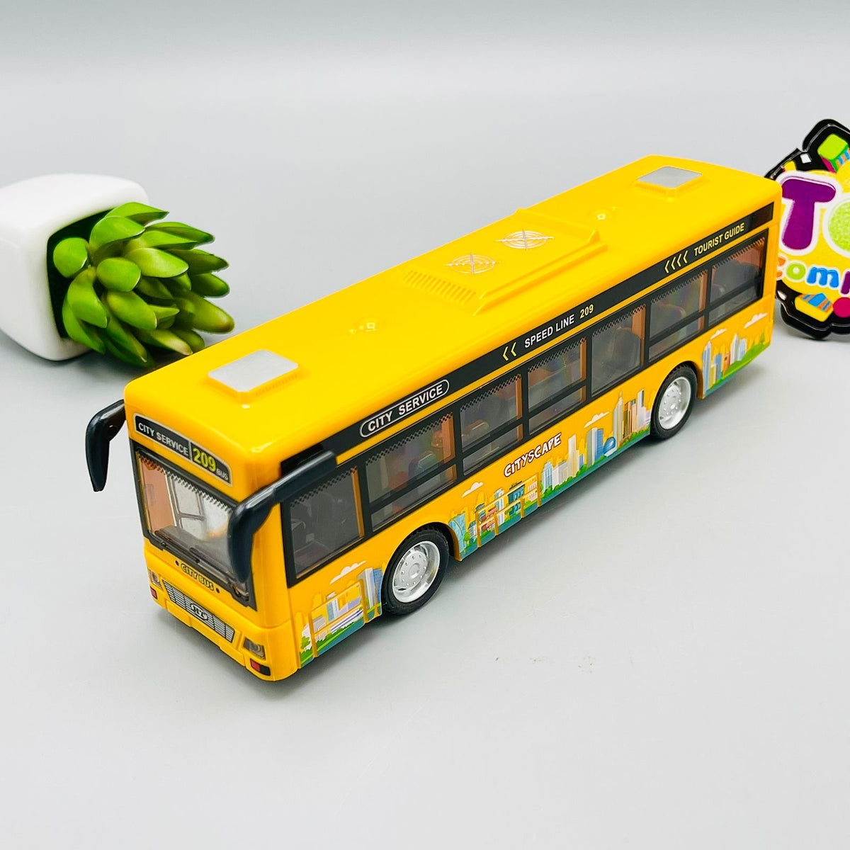 Friction City Bus with Openable Door, Lights and Sound - Assortment