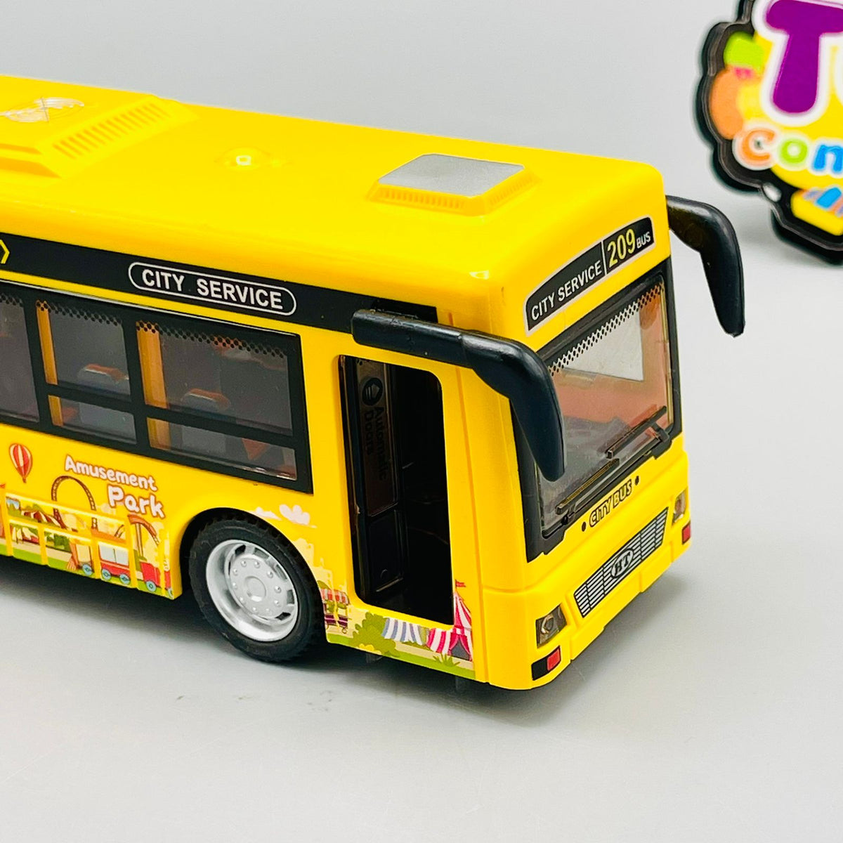 Friction City Bus with Openable Door, Lights and Sound - Assortment
