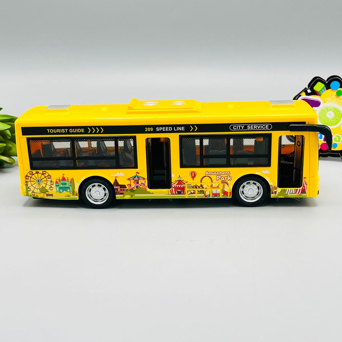 Friction City Bus with Openable Door, Lights and Sound - Assortment