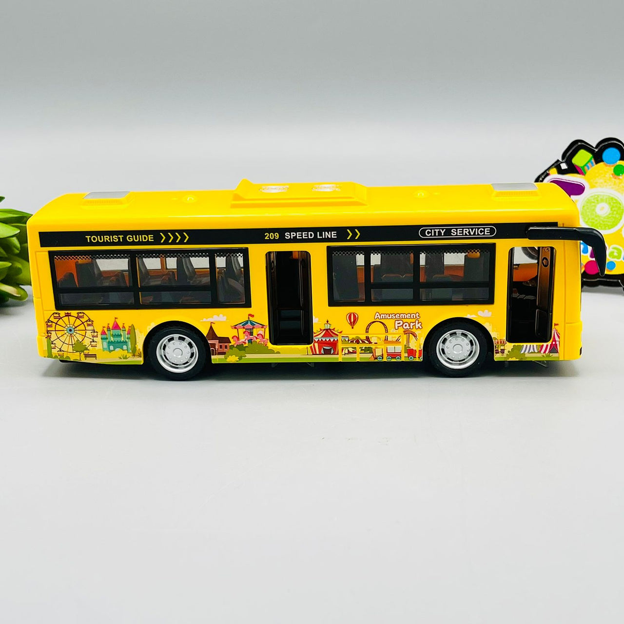 Friction City Bus with Openable Door, Lights and Sound - Assortment