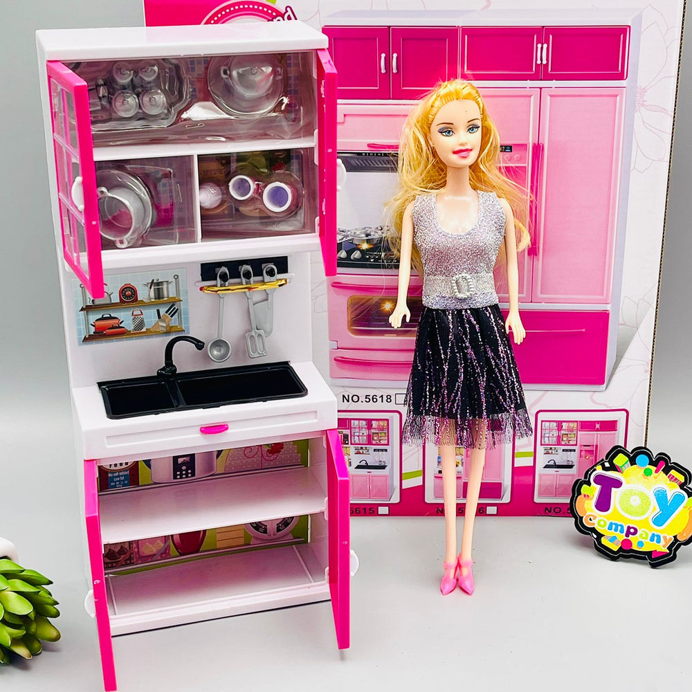 Mini Kitchen Set With Doll
