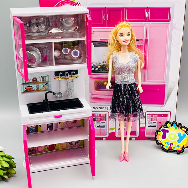 Mini Kitchen Set With Doll