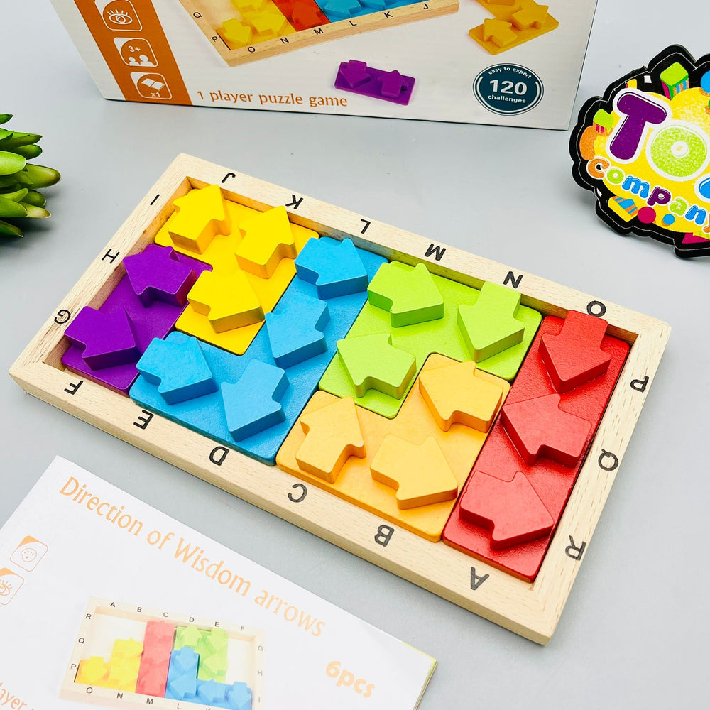 Kids Wooden Puzzle Arrow Design Game