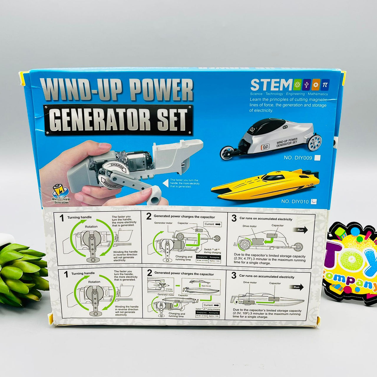 Wind-Up Power Generator Set Kids Boat Toy